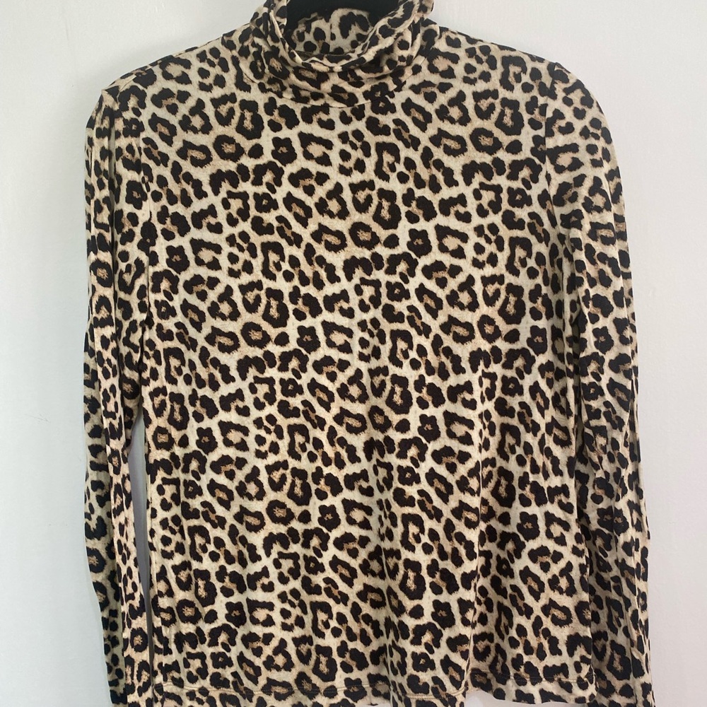 Leopard Print Thin H&M Turtleneck